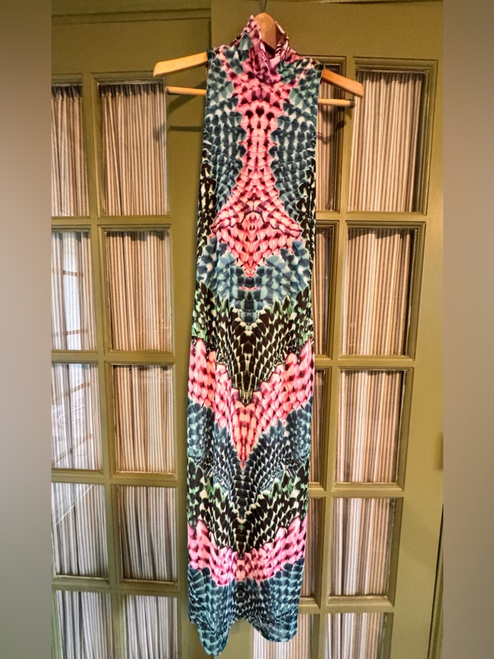 Revolve AFRM Abstract Feather Print Dress